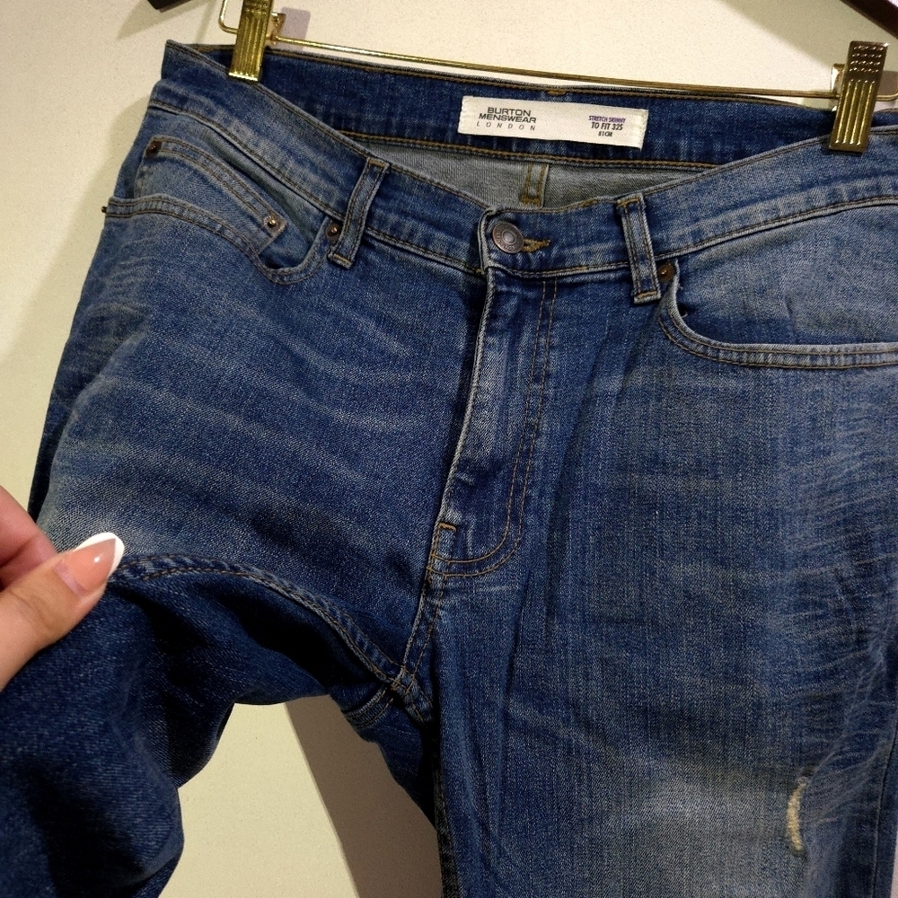 Burton | Blue Skinny Distressed Jeans - Picture 4 of 10
